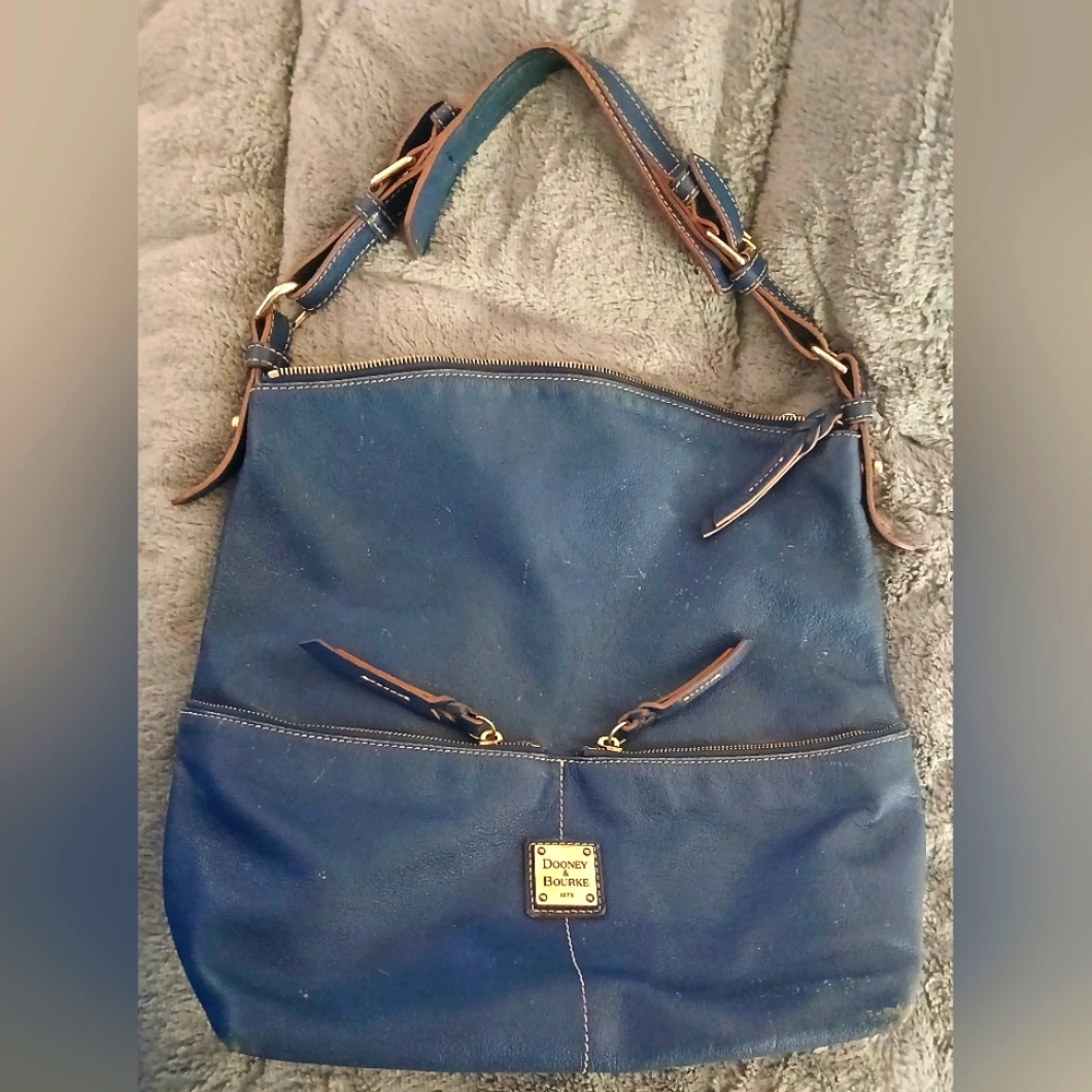 Dooney & Bourke Blue Leather Hobo Style Bag